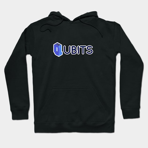 Qubits (pixels + blue over white) Hoodie by thisleenoble